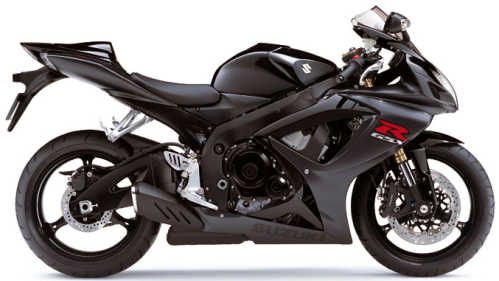 SUZUKI GSX-R 600 2007, Schwarz-Schwarz Matt
