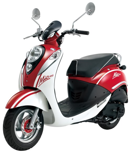 SYM Mio 50 2016, Rot-Weiss